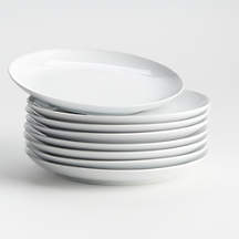 Aspen Porcelain Coupe Salad Plates, Set of 8 + Reviews | Crate & Barrel