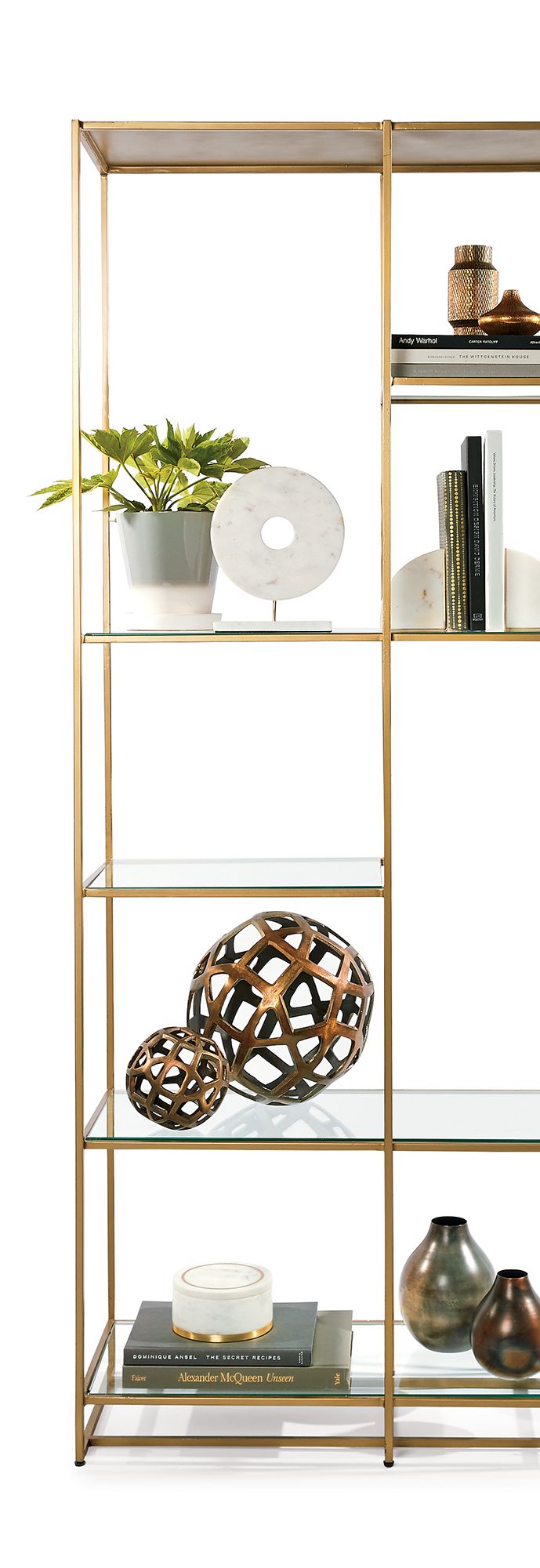 Estelle Brass And Glass Bookcase