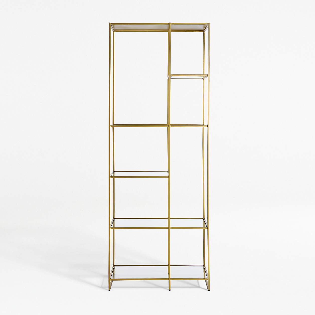 Estelle Brass And Glass Bookcase + Reviews Crate & Barrel