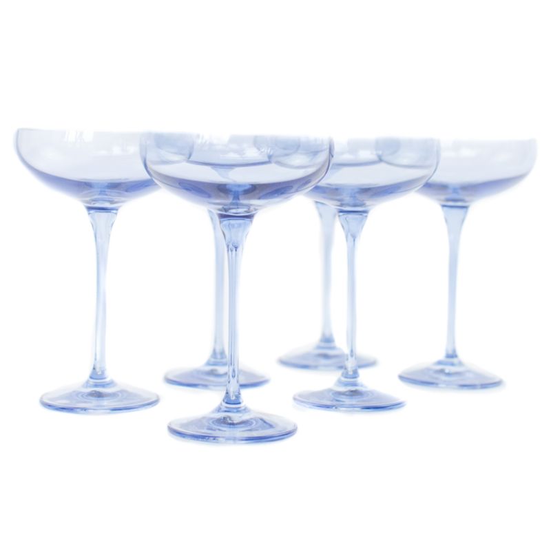 Estelle Cobalt Blue Colored Champagne Coupe Stemware, Set of 6 - image 1 of 2