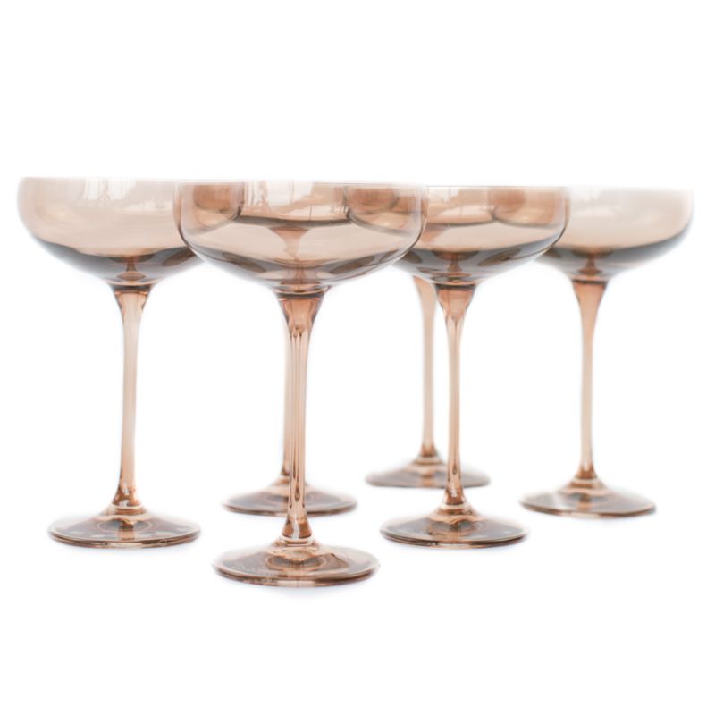 Estelle Mocha Colored Champagne Coupe Stemware, Set of 6 - image 1 of 2