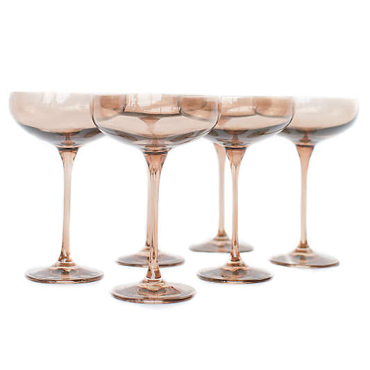 Estelle Mocha Colored Champagne Coupe Stemware, Set of 6