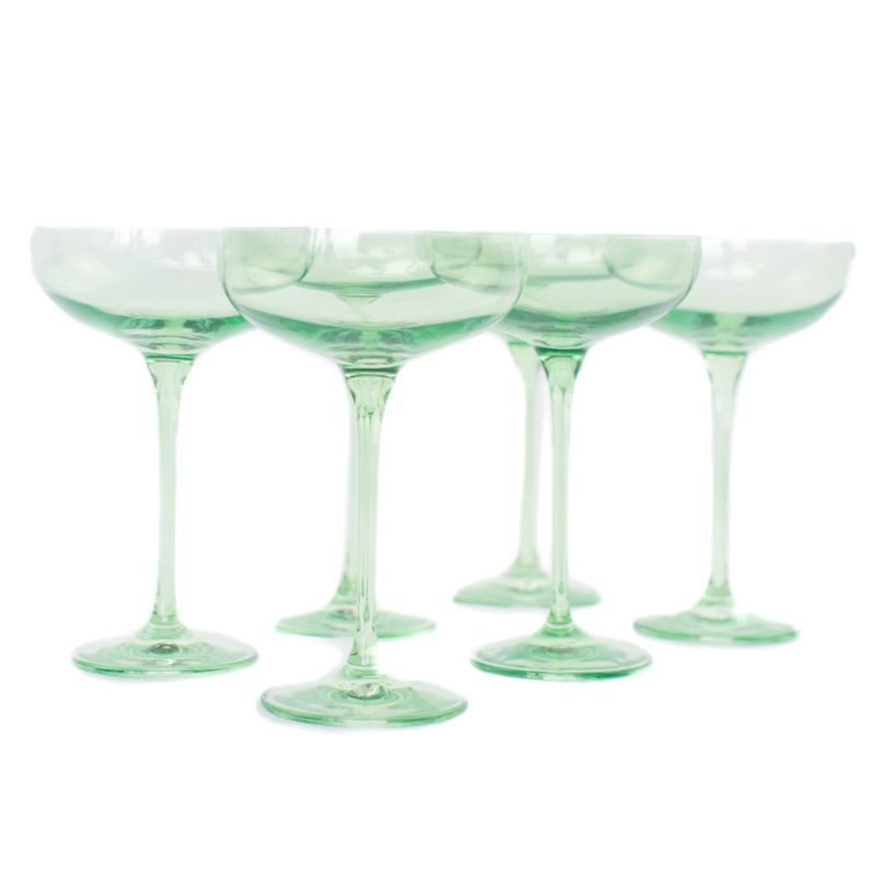 Estelle Mint Green Colored Champagne Coupe Stemware, Set of 6 - image 1 of 2