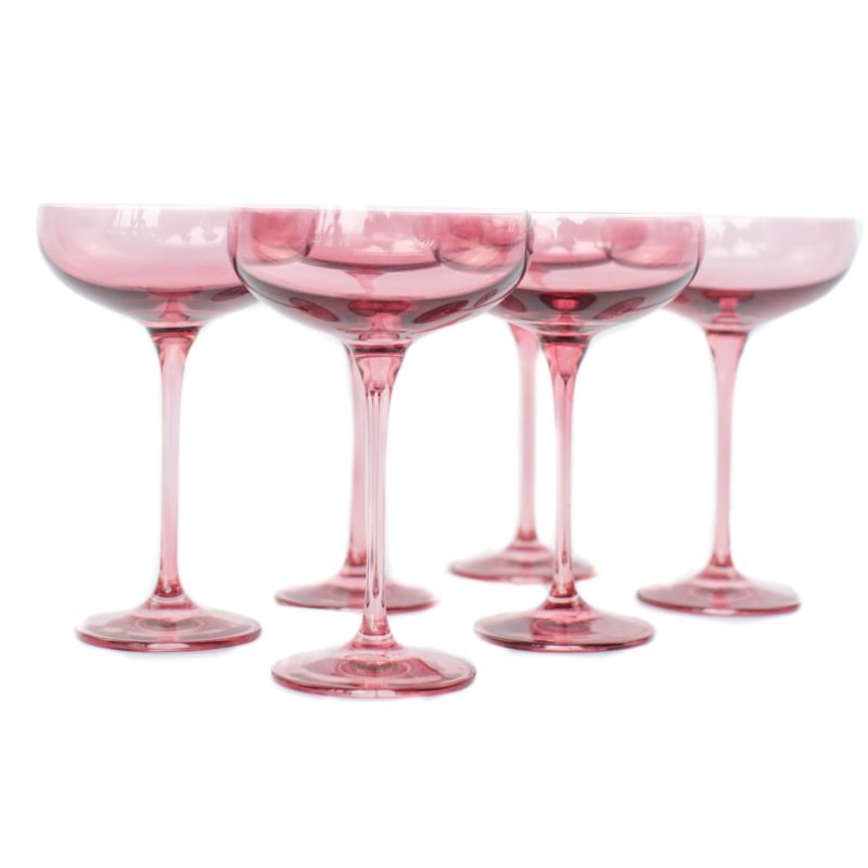Estelle Rose Colored Champagne Coupe Stemware, Set of 6 - image 1 of 2