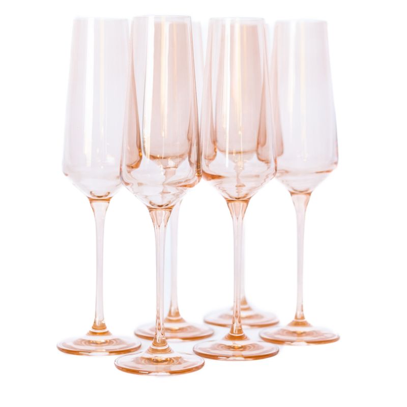 Estelle Blush Pink Colored Champagne Flutes, Set of 6 - image 1 of 2