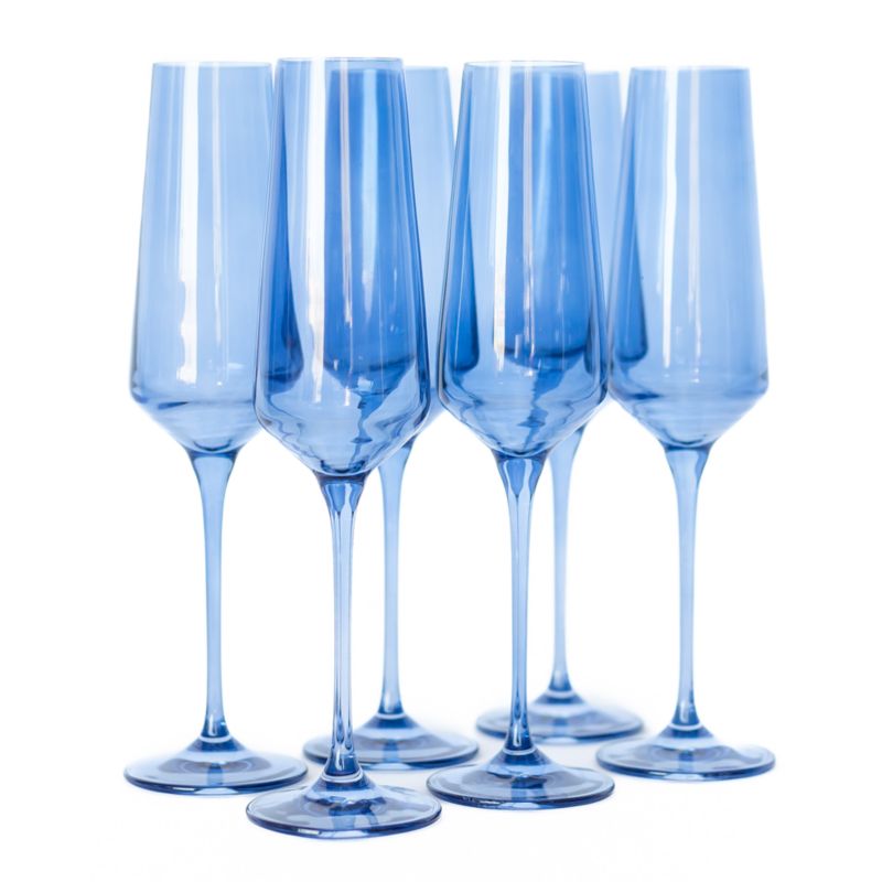 Estelle Cobalt Blue Colored Champagne Flutes, Set of 6 - image 1 of 2