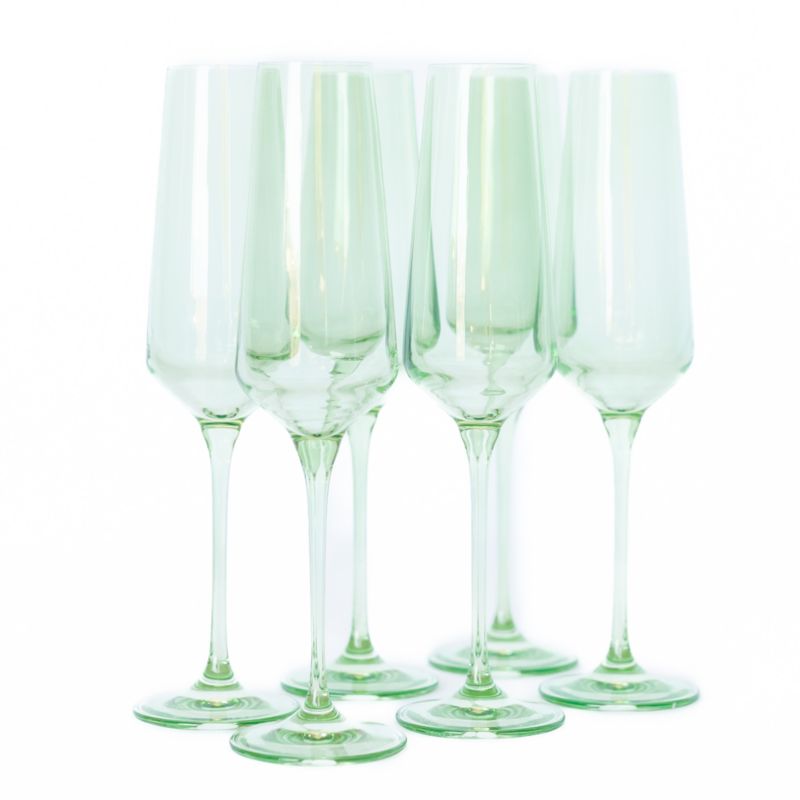 Estelle Mint Green Colored Champagne Flute, Set of 6 - image 1 of 2