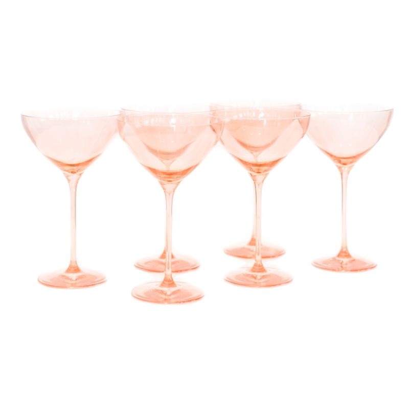 Estelle Blush Pink Colored Martini Glasses, Set of 6 - image 1 of 2