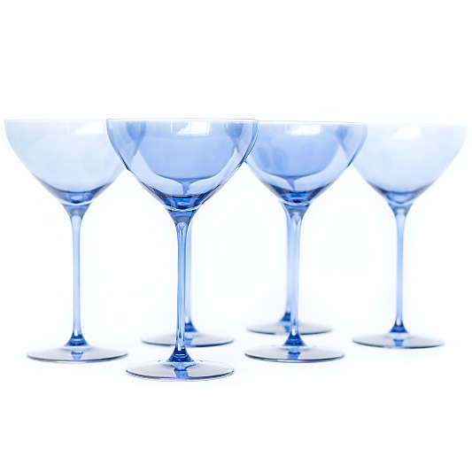 Estelle Cobalt Blue Colored Martini Glasses, Set of 6