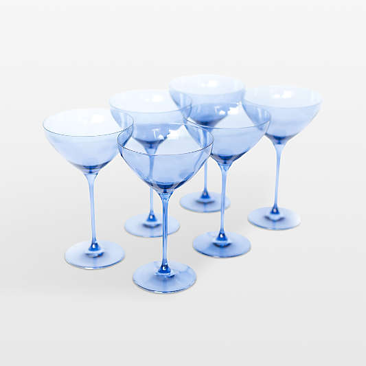 Estelle Cobalt Blue Colored Martini Glasses, Set of 6