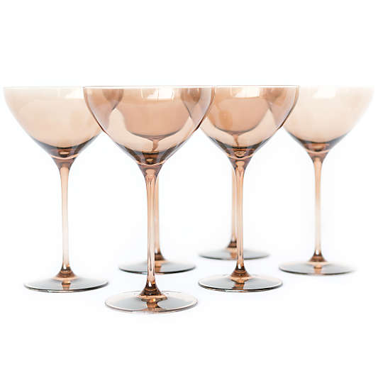 Estelle Mocha Colored Martini Glasses, Set of 6
