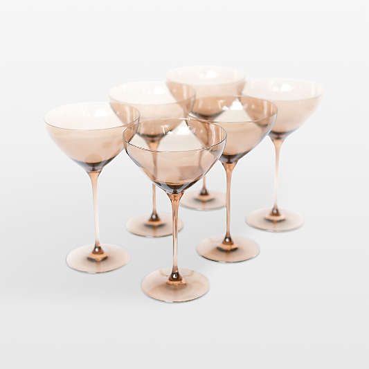 Estelle Mocha Colored Martini Glasses, Set of 6