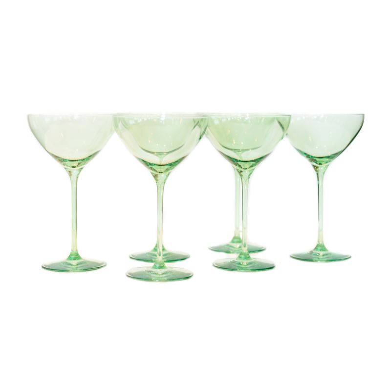 Estelle Mint Green Colored Martini Glasses, Set of 6 - image 1 of 2