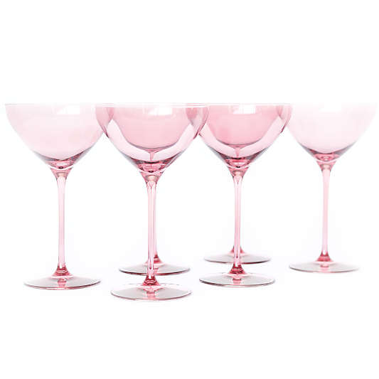 Estelle Rose Colored Martini Glasses, Set of 6