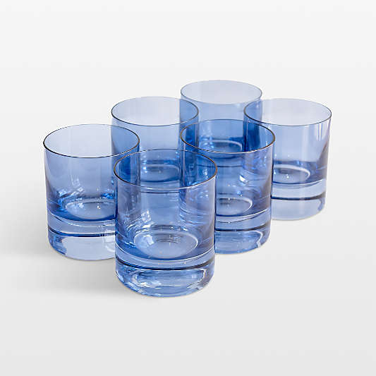 Estelle Cobalt Blue Colored Rocks Glasses, Set of 6