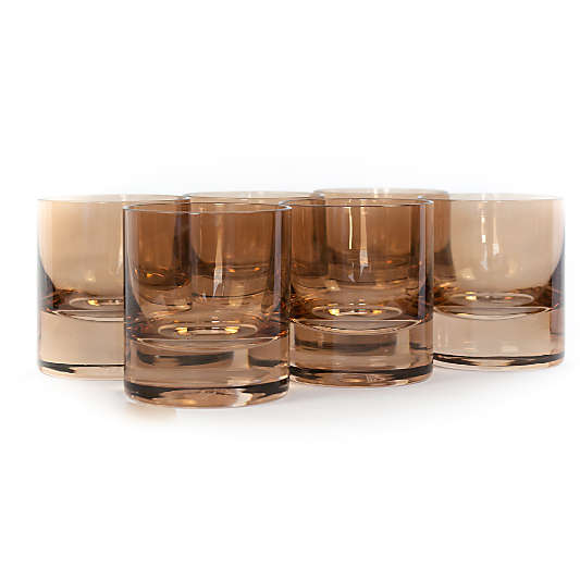 Estelle Mocha Colored Rocks Glasses, Set of 6