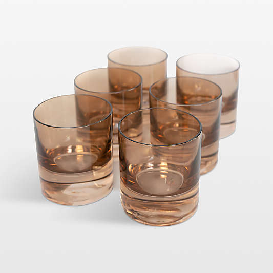Estelle Mocha Colored Rocks Glasses, Set of 6