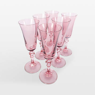 Estelle Rose Colored Regal Flutes, Set of 6