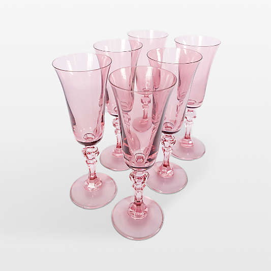 Estelle Rose Colored Regal Flutes, Set of 6