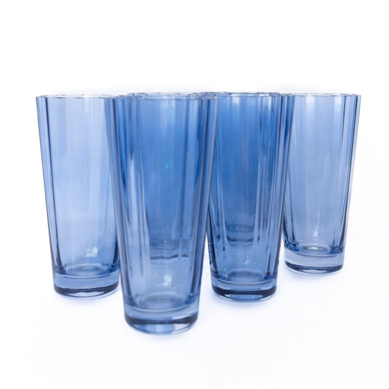 Estelle Cobalt Blue Colored Sunday High Balls, Set of 6 - image 1 of 2