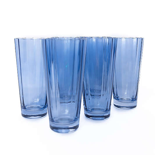 Estelle Cobalt Blue Colored Sunday High Balls, Set of 6