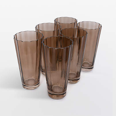 Estelle Mocha Colored Sunday High Balls, Set of 6