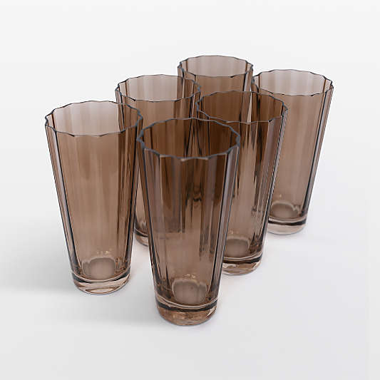 Estelle Mocha Colored Sunday High Balls, Set of 6