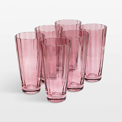 Estelle Rose Colored Sunday High Balls, Set of 6