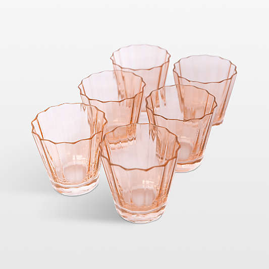 Estelle Blush Pink Colored Sunday Low Balls, Set of 6