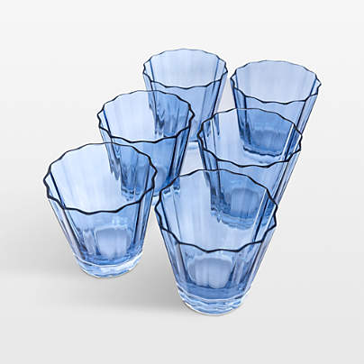Estelle Cobalt Blue Colored Sunday Low Balls, Set of 6