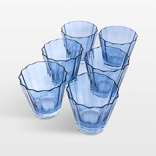 Estelle Cobalt Blue Colored Sunday Low Balls, Set of 6