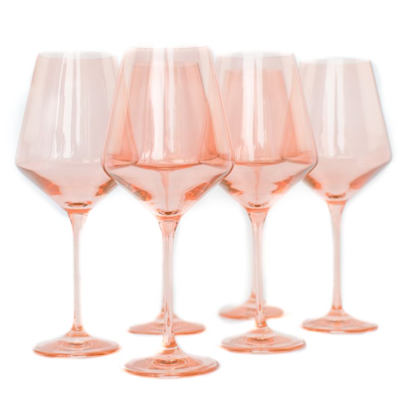 Estelle Blush Pink Colored Wine Stemware, Set of 6 - image 1 of 2