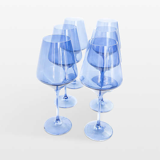 Estelle Cobalt Blue Colored Wine Stemware, Set of 6