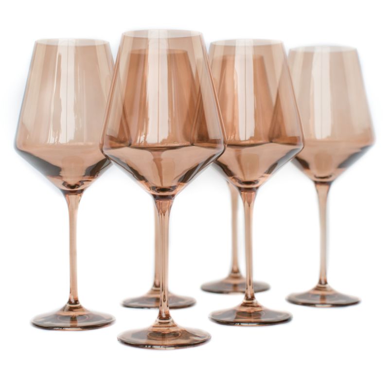 Estelle Mocha Colored Wine Stemware, Set of 6 - image 1 of 2