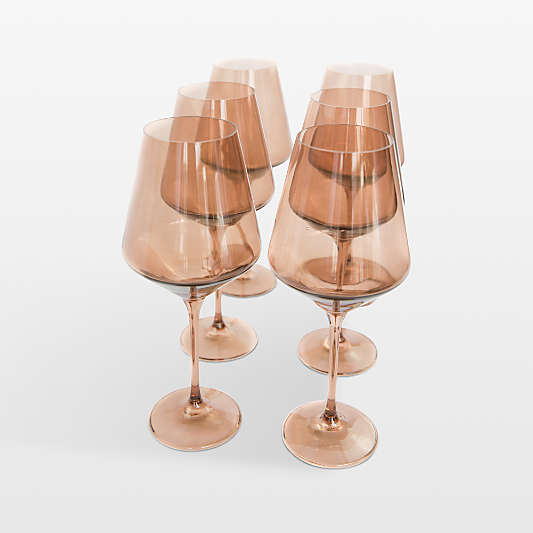 Estelle Mocha Colored Wine Stemware, Set of 6