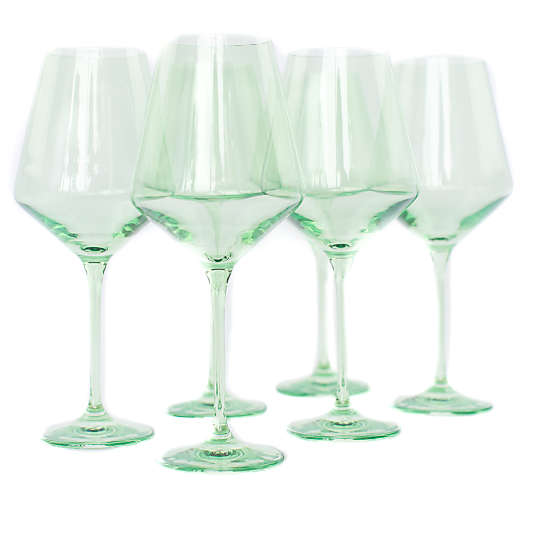 Estelle Mint Green Colored Wine Stemware, Set of 6