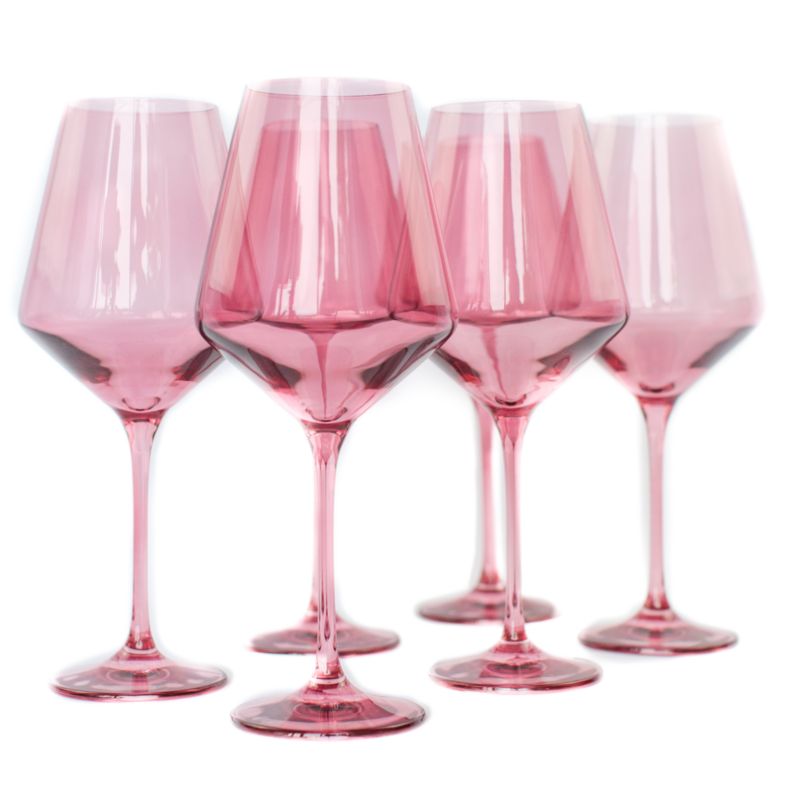 Estelle Rose Colored Wine Stemware, Set of 6 - image 1 of 2