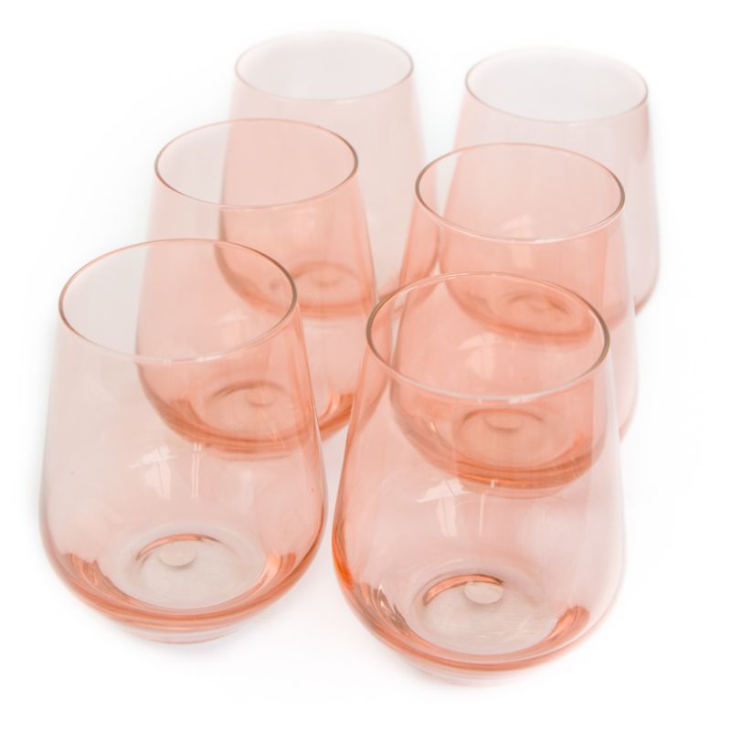 Estelle Blush Pink Colored Wine Stemless, Set of 6 - image 1 of 2