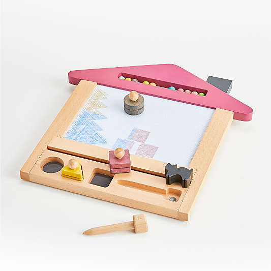 kiko+ & gg Oekaki Wooden House Magnetic Drawing Board