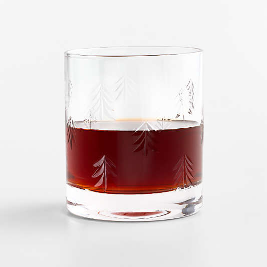 Etched Tree 11-oz. Double Old Fashioned Glass