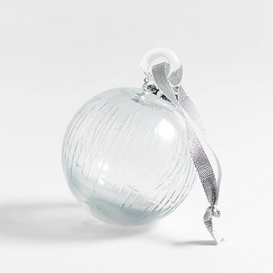 View Clear Etched Glass Ball Christmas Tree Ornament details