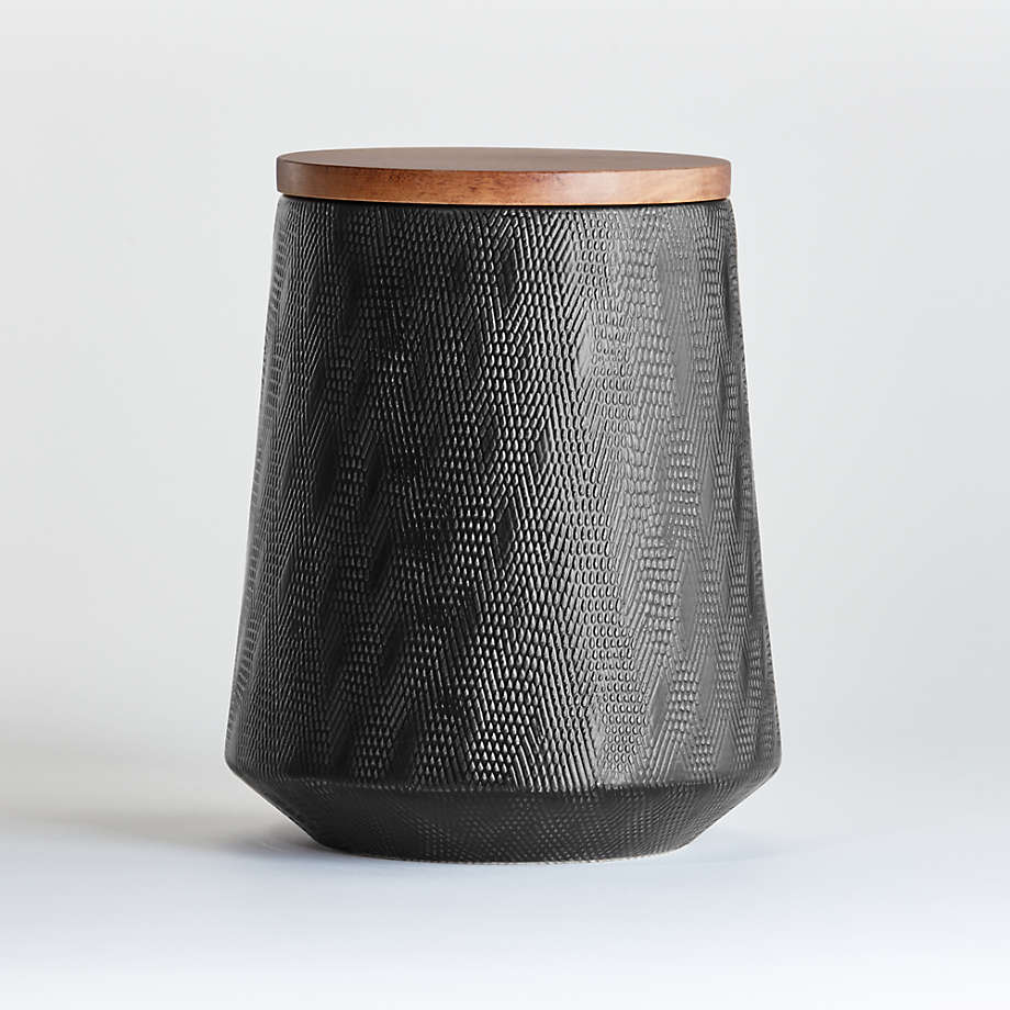 Ethan Large Black Canister + Reviews | Crate & Barrel