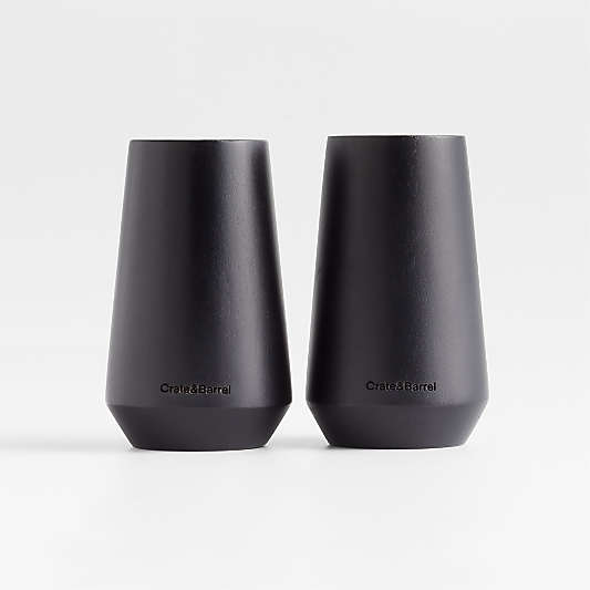 Ethan Black Ebonized Wooden Salt & Pepper Shaker Set