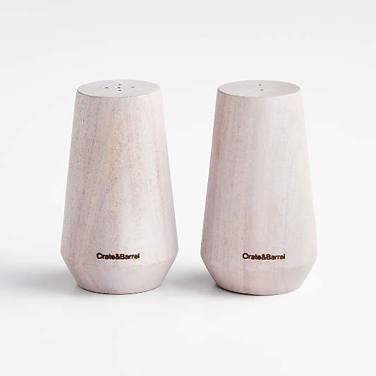 Ethan Whitewash Wooden Salt & Pepper Shaker Set