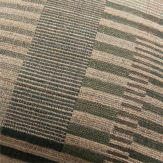 Etta Silk Wool Blend 20"x20" Burnt Green Multi Throw Pillow Cover