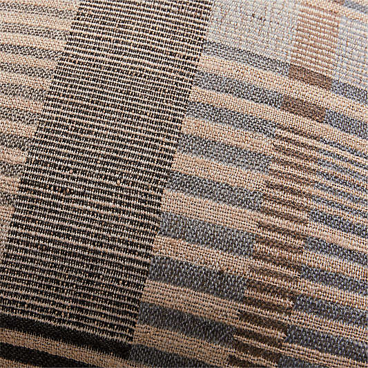 Etta Silk Wool Blend 20"x20" Deep Indigo Multi Throw Pillow Cover