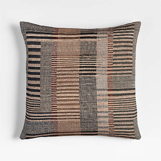 Etta Silk Wool Blend 20"x20" Multi Throw Pillow with Down-Alternative Insert