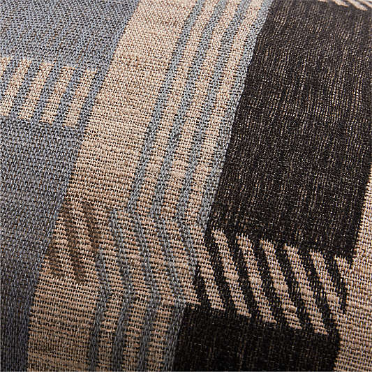 Etta Silk Wool Blend 22"x15" Deep Indigo Multi Throw Pillow with Feather Insert