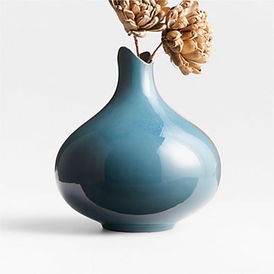 View Etten Dark Blue Ceramic Vase 10" details