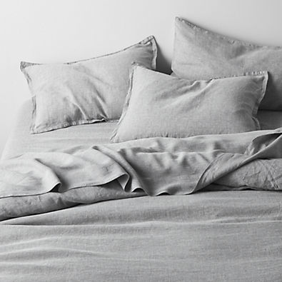View Aire Natural EUROPEAN FLAX ™-Certified Linen Grey Chambray King Duvet Cover details